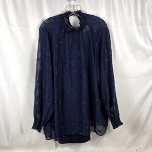 TORRID 3 Lurex Chiffon Star Clip Blouse NWT 3X